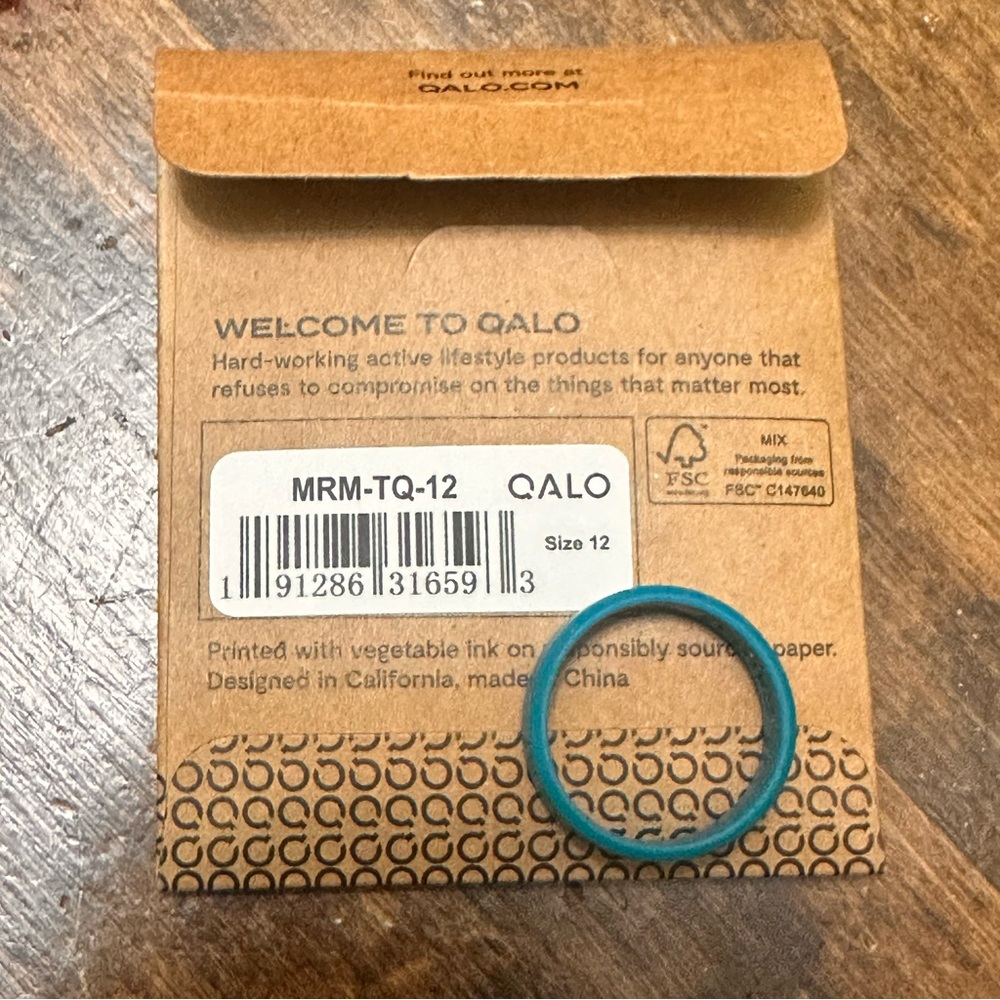 Qalo Silicone Ring size 12 dark turquoise